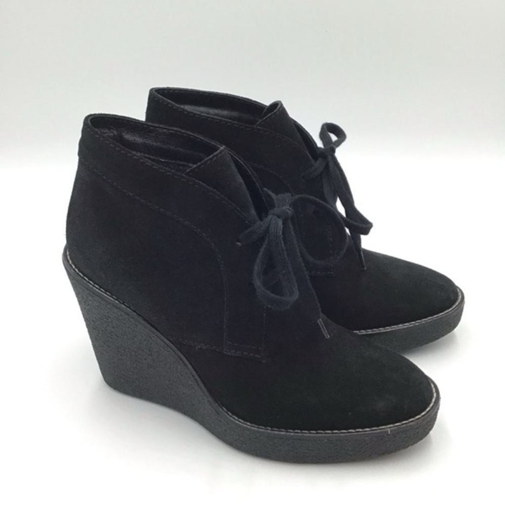 Aquatalia Black Suede Wedge Shoes